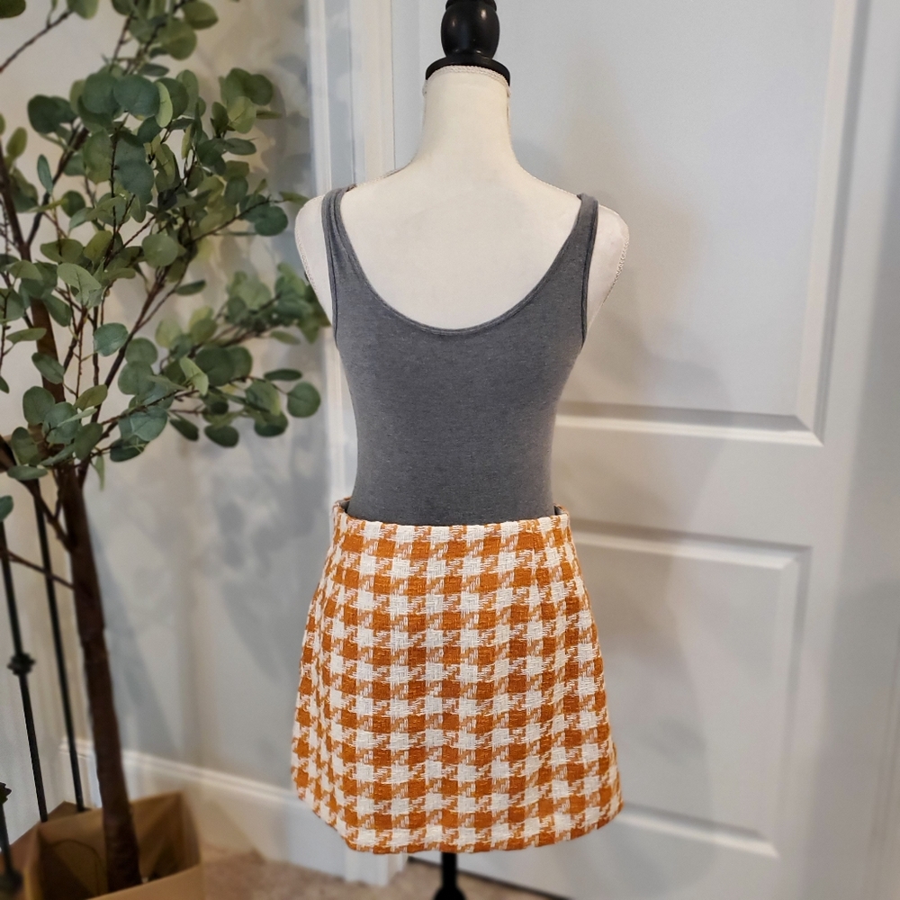 Orange Checkered Women's Skirt